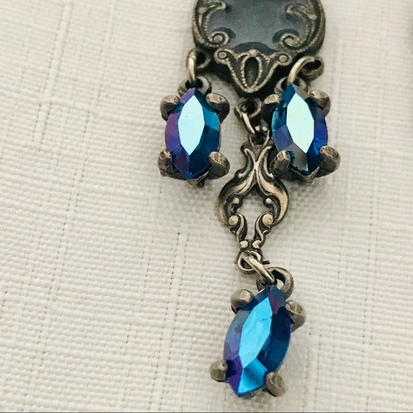 Earrings~Iridescent Blue Long / Host Pick - Picture 8 of 16